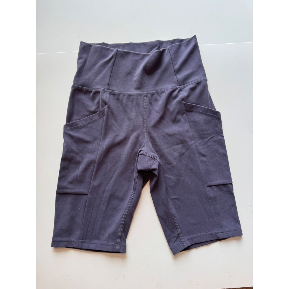 REI Co-op Women Small Biker Shorts High Waisted Pockets purple Athletic Hiking